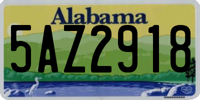 AL license plate 5AZ2918
