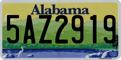 AL license plate 5AZ2919