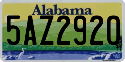 AL license plate 5AZ2920