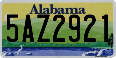 AL license plate 5AZ2921