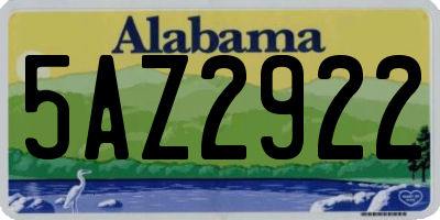 AL license plate 5AZ2922