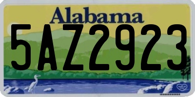 AL license plate 5AZ2923