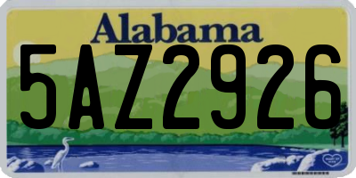 AL license plate 5AZ2926