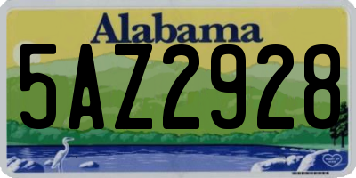 AL license plate 5AZ2928