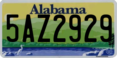 AL license plate 5AZ2929