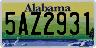 AL license plate 5AZ2931