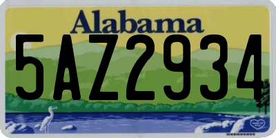 AL license plate 5AZ2934
