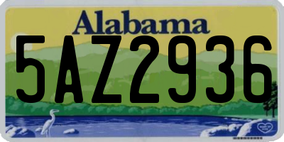 AL license plate 5AZ2936