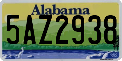 AL license plate 5AZ2938