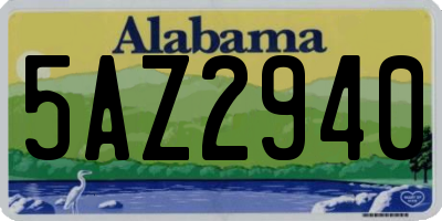 AL license plate 5AZ2940
