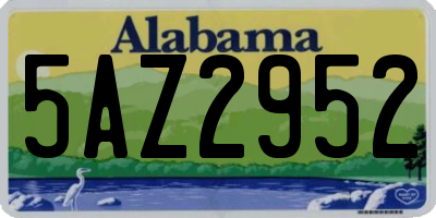 AL license plate 5AZ2952