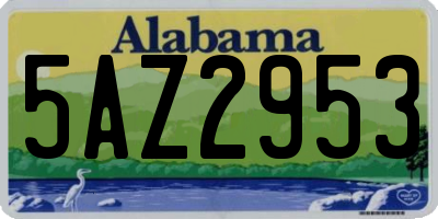 AL license plate 5AZ2953