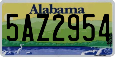 AL license plate 5AZ2954