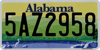 AL license plate 5AZ2958