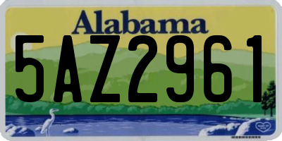 AL license plate 5AZ2961