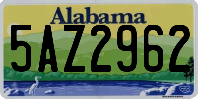 AL license plate 5AZ2962