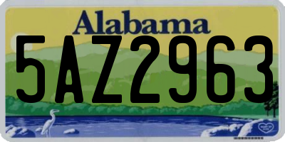 AL license plate 5AZ2963