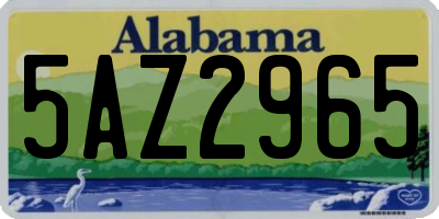 AL license plate 5AZ2965