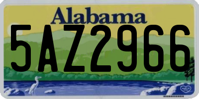 AL license plate 5AZ2966