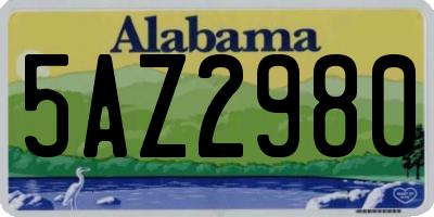 AL license plate 5AZ2980