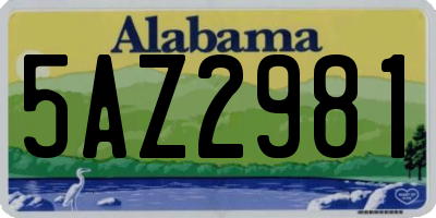 AL license plate 5AZ2981