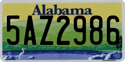 AL license plate 5AZ2986