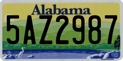 AL license plate 5AZ2987