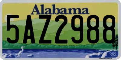 AL license plate 5AZ2988