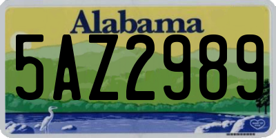AL license plate 5AZ2989