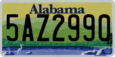 AL license plate 5AZ2990