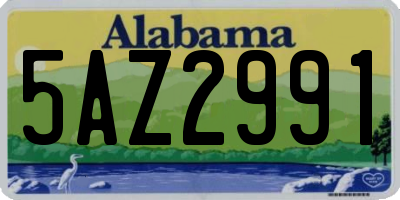 AL license plate 5AZ2991