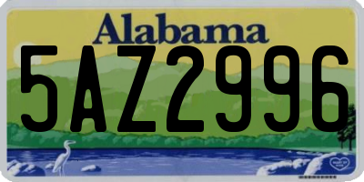 AL license plate 5AZ2996