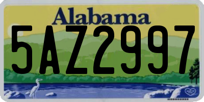 AL license plate 5AZ2997