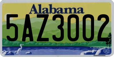 AL license plate 5AZ3002