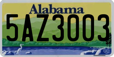 AL license plate 5AZ3003