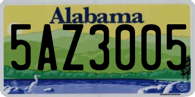 AL license plate 5AZ3005