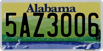 AL license plate 5AZ3006