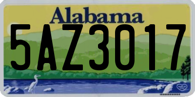 AL license plate 5AZ3017