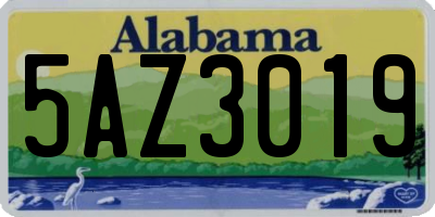 AL license plate 5AZ3019