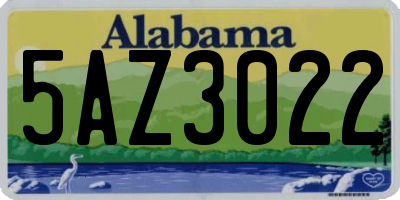 AL license plate 5AZ3022