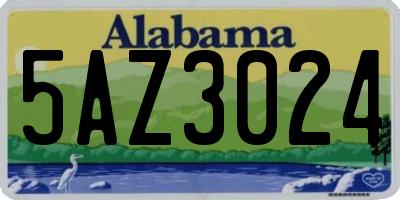AL license plate 5AZ3024