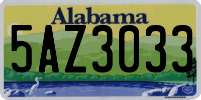 AL license plate 5AZ3033