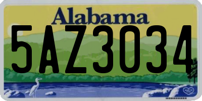 AL license plate 5AZ3034