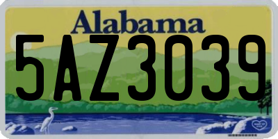 AL license plate 5AZ3039