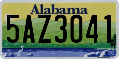 AL license plate 5AZ3041