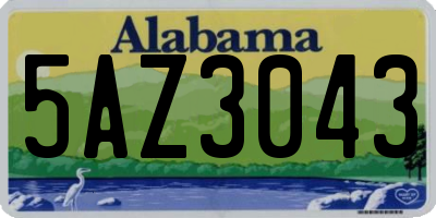 AL license plate 5AZ3043