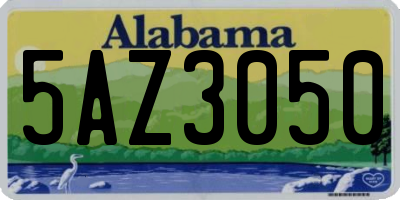 AL license plate 5AZ3050