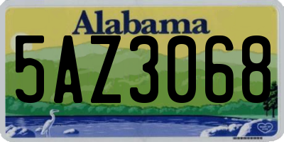 AL license plate 5AZ3068