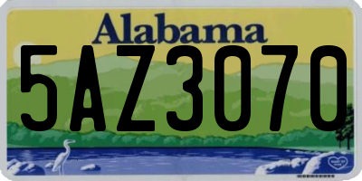 AL license plate 5AZ3070