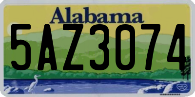 AL license plate 5AZ3074